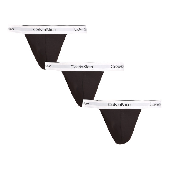 3PACK muške tange Calvin Klein crno (NB3226A-001)