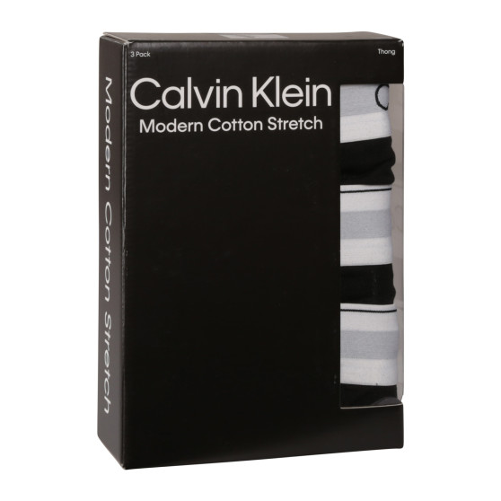 3PACK muške tange Calvin Klein crno (NB3226A-001)